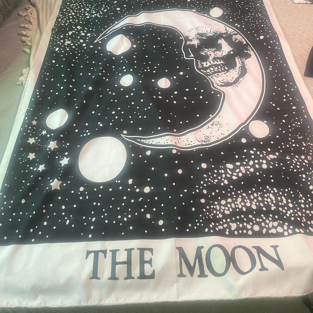 Pair of moon and earth wall hanging tapestries